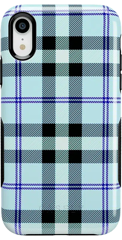 As if! | Light Blue Plaid Case iPhone Case get.casely Bold iPhone XR 