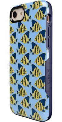 Something's Fishy | Navy Blue & Yellow Fish Print Case iPhone Case get.casely 