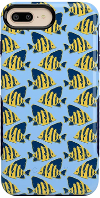 Something's Fishy | Navy Blue & Yellow Fish Print Case iPhone Case get.casely Bold iPhone 6/7/8 Plus 
