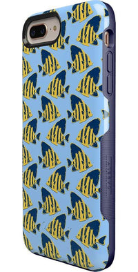 Something's Fishy | Navy Blue & Yellow Fish Print Case iPhone Case get.casely 