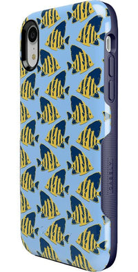 Something's Fishy | Navy Blue & Yellow Fish Print Case iPhone Case get.casely 