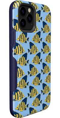 Something's Fishy | Navy Blue & Yellow Fish Print Case iPhone Case get.casely 