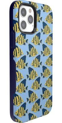 Something's Fishy | Navy Blue & Yellow Fish Print Case iPhone Case get.casely 