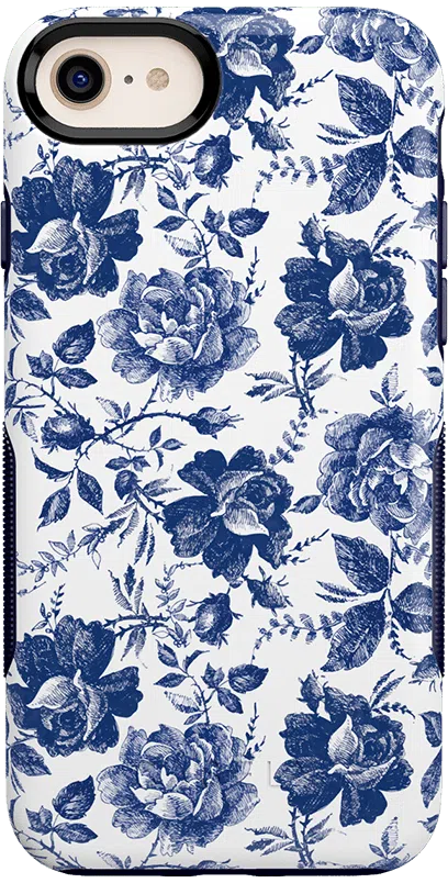 Rose to Fame | Blue & White Rose Floral Case iPhone Case get.casely Bold iPhone SE (2020 & 2022) 