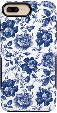 Rose to Fame | Blue & White Rose Floral Case iPhone Case get.casely Bold iPhone 6/7/8 Plus 