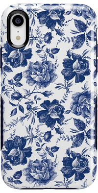 Rose to Fame | Blue & White Rose Floral Case iPhone Case get.casely Bold iPhone XR 