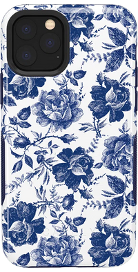 Rose to Fame | Blue & White Rose Floral Case iPhone Case get.casely Bold iPhone 11 Pro Max 