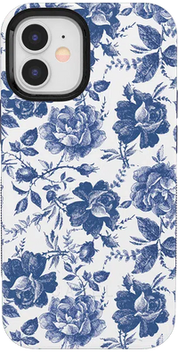 Rose to Fame | Blue & White Rose Floral Case iPhone Case get.casely Bold + MagSafe® iPhone 12 