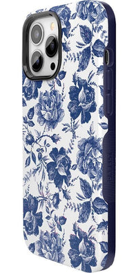 Rose to Fame | Blue & White Rose Floral Case iPhone Case get.casely 