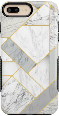 Sharp Lines | Geo White and Gold Marble Case iPhone Case get.casely Bold iPhone 6/7/8 Plus 