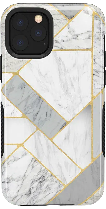 Sharp Lines | Geo White and Gold Marble Case iPhone Case get.casely Bold iPhone 11 Pro 