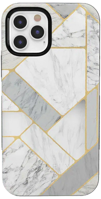 Sharp Lines | Geo White and Gold Marble Case iPhone Case get.casely Bold iPhone 12 Pro 