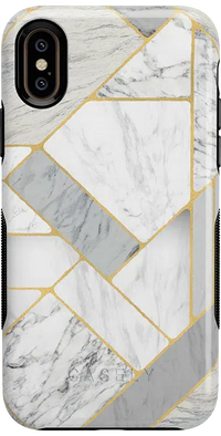 Sharp Lines | Geo White and Gold Marble Case iPhone Case get.casely Bold iPhone XS Max 