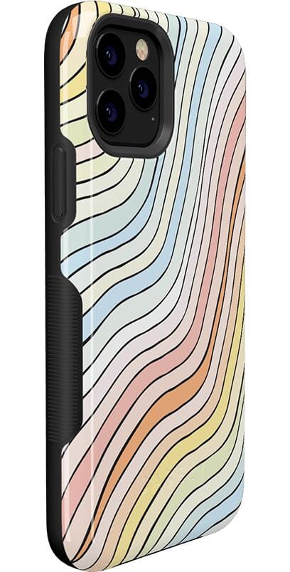 Ride The Wave | Pastel Rainbow Lined Case iPhone Case get.casely