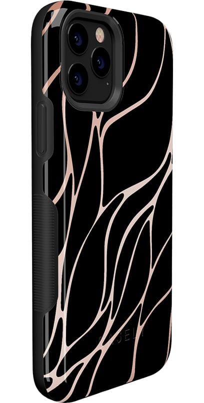 Midnight Ride | Black and Gold Metallic Waves Case iPhone Case get.casely 