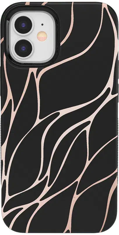 Midnight Ride | Black and Gold Metallic Waves Case iPhone Case get.casely Bold iPhone 12 Mini 