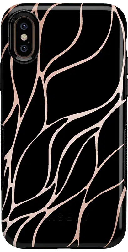 Midnight Ride | Black and Gold Metallic Waves Case iPhone Case get.casely Bold iPhone XS Max 