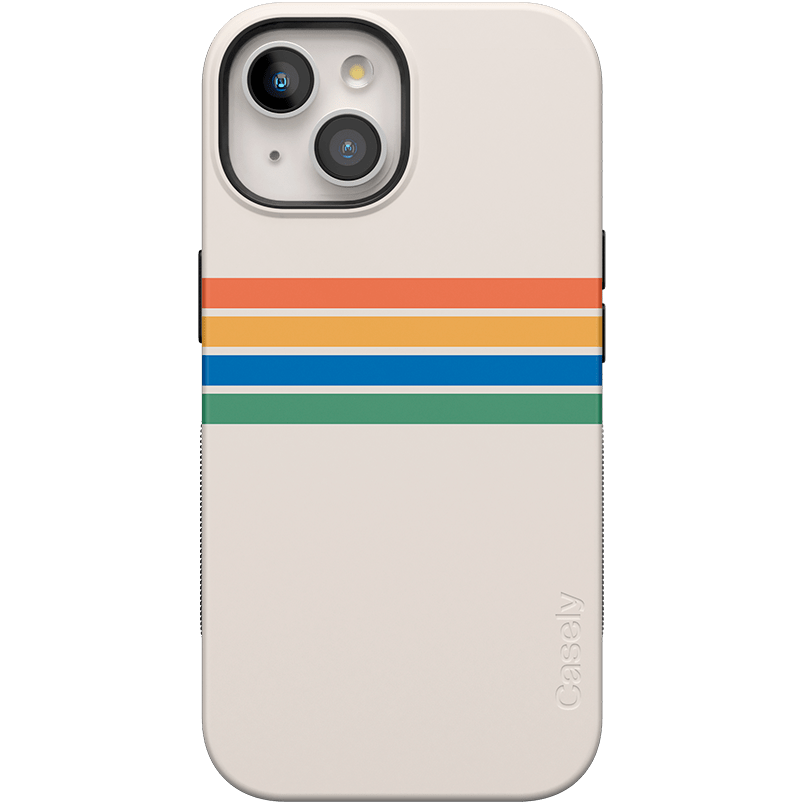 Totally Groovy | Rainbow Stripes Color Block Case iPhone Case get.casely Bold + MagSafe® iPhone 15 Plus