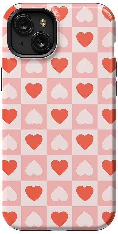 The Valentine's Collection | Heart Checkerboard Case Phone Case Casetry Essential + MagSafe® iPhone 15 Plus