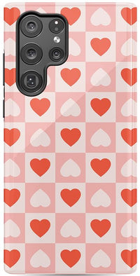 The Valentine's Collection | Heart Checkerboard Case Phone Case Casetry Essential Galaxy S22 Ultra