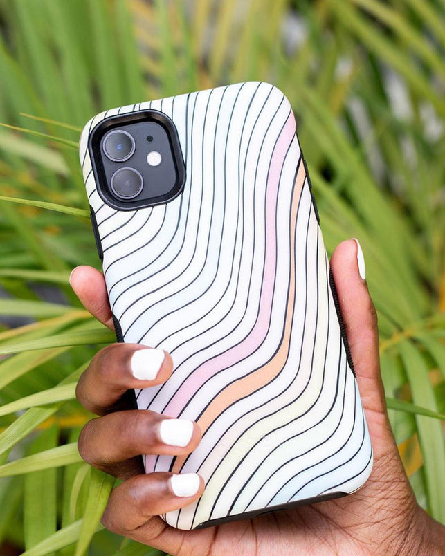 Ride The Wave | Pastel Rainbow Lined Case iPhone Case get.casely