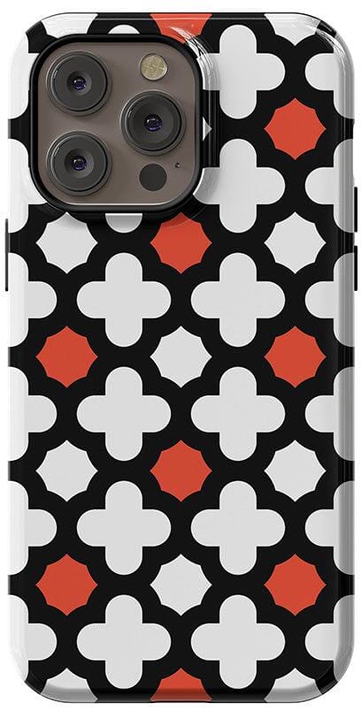 Red Lattice Tile | High Contrast Design Case Phone Case Casetry Essential + MagSafe® iPhone 14 Pro Max 