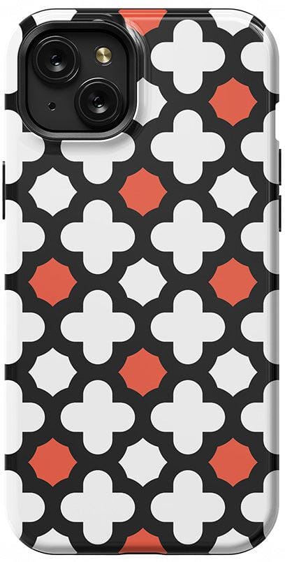 Red Lattice Tile | High Contrast Design Case Phone Case Casetry Essential + MagSafe® iPhone 15 Plus 