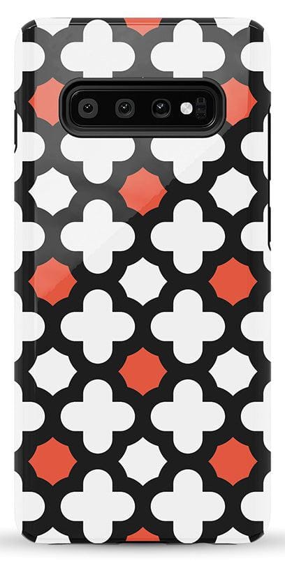 Red Lattice Tile | High Contrast Design Case Phone Case Casetry Essential Galaxy S10 Plus 