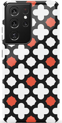 Red Lattice Tile | High Contrast Design Case Phone Case Casetry Essential Galaxy S21 Ultra 