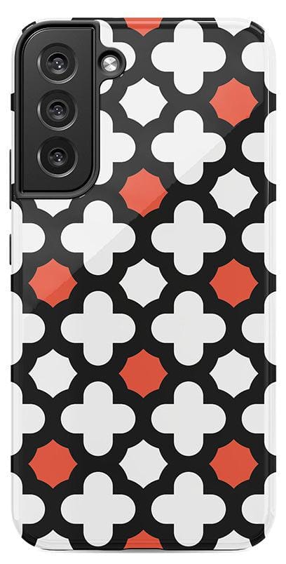 Red Lattice Tile | High Contrast Design Case Phone Case Casetry Essential Galaxy S22 Plus 
