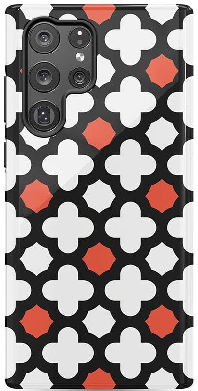 Red Lattice Tile | High Contrast Design Case Phone Case Casetry Essential Galaxy S22 Ultra 