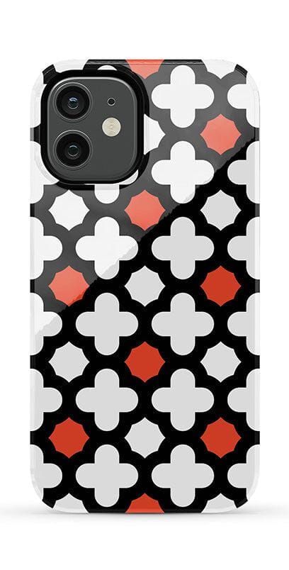 Red Lattice Tile | High Contrast Design Case Phone Case Casetry Essential iPhone 12 Mini 