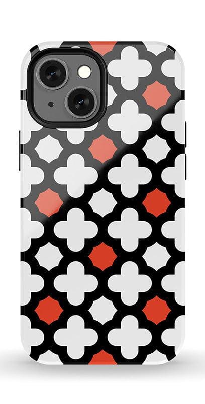 Red Lattice Tile | High Contrast Design Case Phone Case Casetry Essential + MagSafe® iPhone 13 Mini 