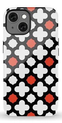 Red Lattice Tile | High Contrast Design Case Phone Case Casetry Essential + MagSafe® iPhone 13 