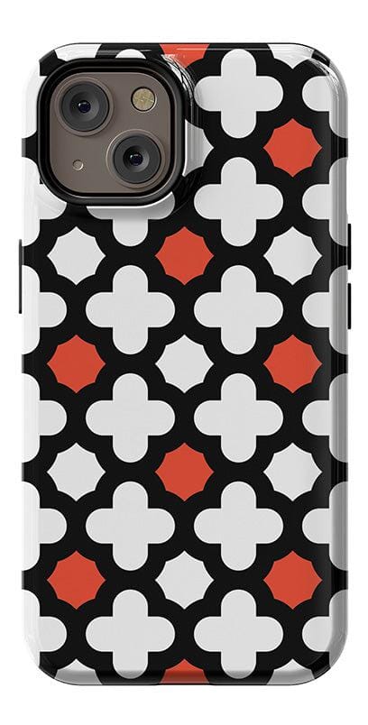 Red Lattice Tile | High Contrast Design Case Phone Case Casetry Essential + MagSafe® iPhone 14 