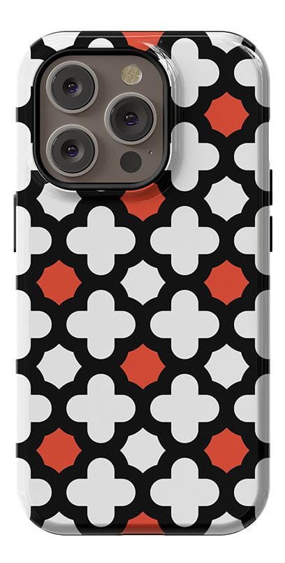 Red Lattice Tile | High Contrast Design Case Phone Case Casetry Essential + MagSafe® iPhone 14 Pro 