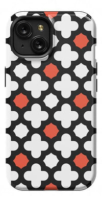 Red Lattice Tile | High Contrast Design Case Phone Case Casetry Essential + MagSafe® iPhone 15 