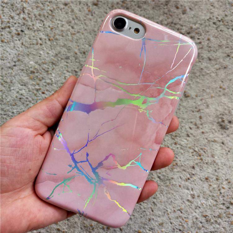 You're the Cutest | Pink Marble Holo Case iPhone Case get.casely 