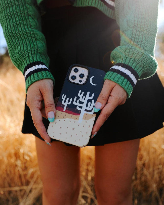 Desert Nights | Cactus Colorblock Case iPhone Case get.casely 