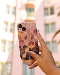 Stepping Up | Geo Rose Gold Marble Case iPhone Case get.casely 