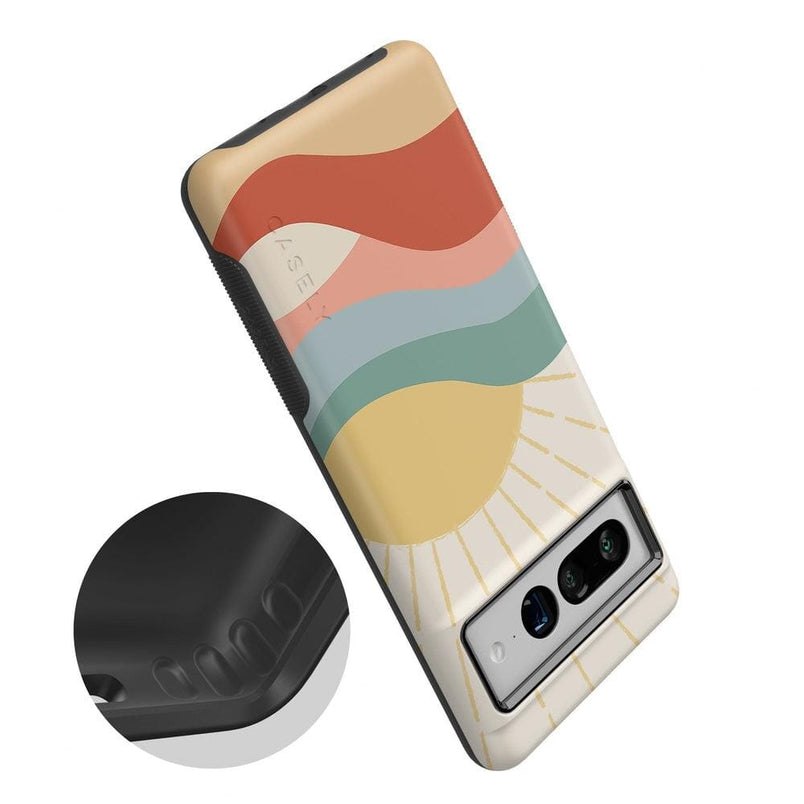 Here Comes the Sun | Colorblock Sunset Google Pixel Case Google Pixel Case get.casely 