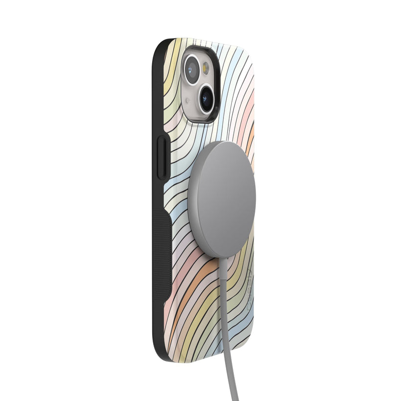 Ride The Wave | Pastel Rainbow Lined Case iPhone Case get.casely