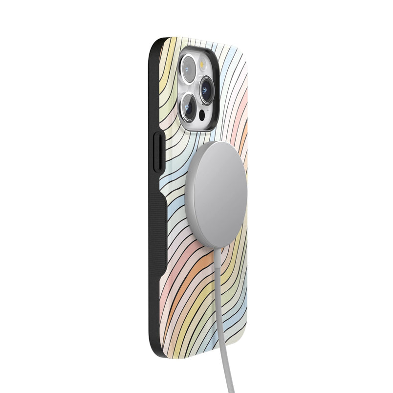 Ride The Wave | Pastel Rainbow Lined Case iPhone Case get.casely