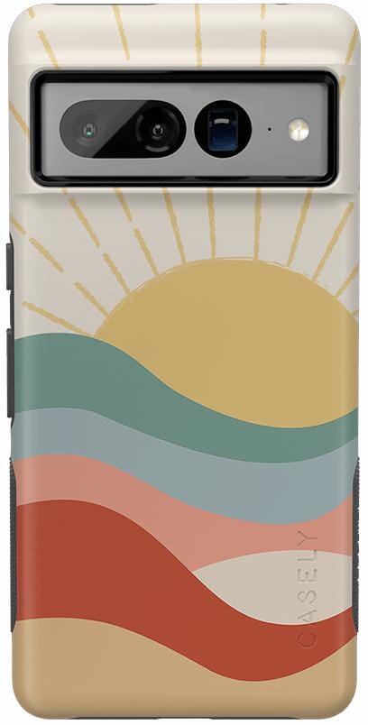 Here Comes the Sun | Colorblock Sunset Google Pixel Case Google Pixel Case get.casely Bold Google Pixel 7 Pro 