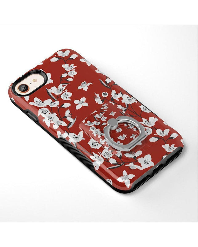 Floral Forest | Red Cherry Blossom Floral Phone Ring Phone Ring get.casely 