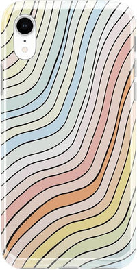Ride The Wave | Pastel Rainbow Lined Case iPhone Case get.casely Classic iPhone XR