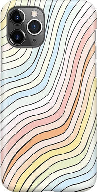 Ride The Wave | Pastel Rainbow Lined Case iPhone Case get.casely Classic iPhone 11 Pro Max