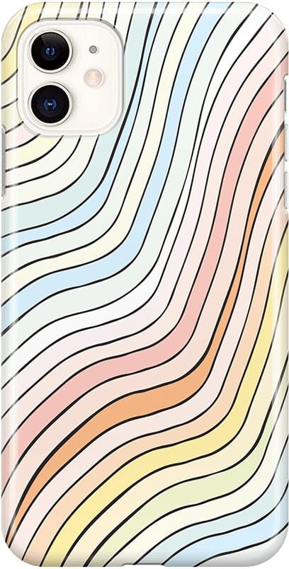 Ride The Wave | Pastel Rainbow Lined Case iPhone Case get.casely Classic iPhone 11