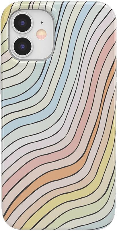 Ride The Wave | Pastel Rainbow Lined Case iPhone Case get.casely Classic iPhone 12 Mini