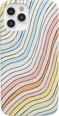 Ride The Wave | Pastel Rainbow Lined Case iPhone Case get.casely Classic iPhone 12 Pro Max